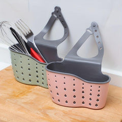 Sink Sponge Holder with Adjustable Strap and Drain Adj