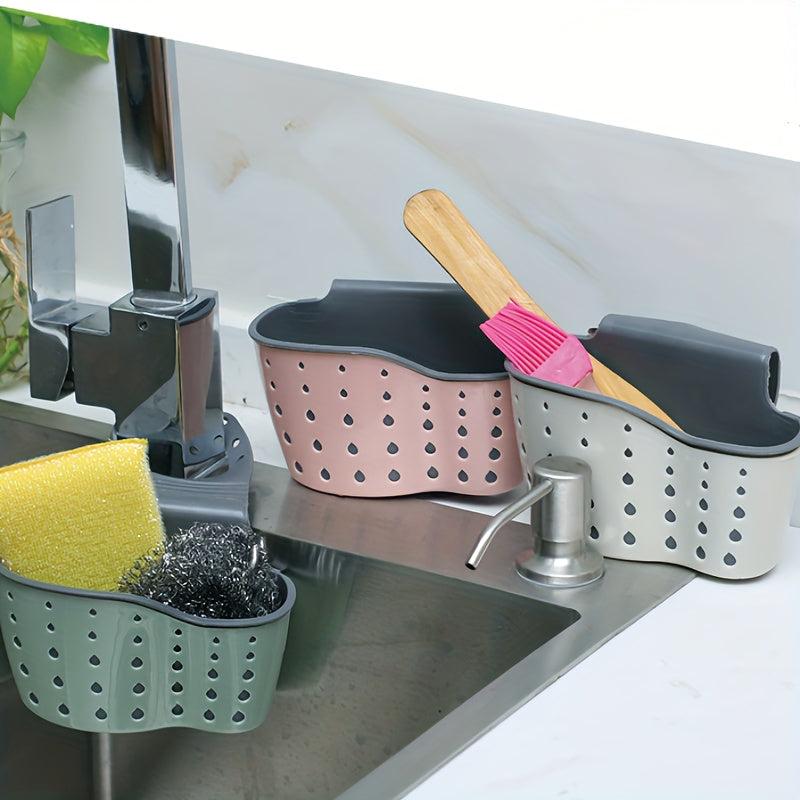 Sink Sponge Holder with Adjustable Strap and Drain Adj