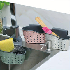 Sink Sponge Holder with Adjustable Strap and Drain Adj