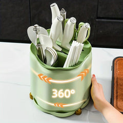 Rotating Utensil Holder Kitchen Organizer Storage Rack