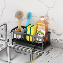 Telescopic Sink Drain Rack with Soap Sponge Holder Kitchen Sink Basket