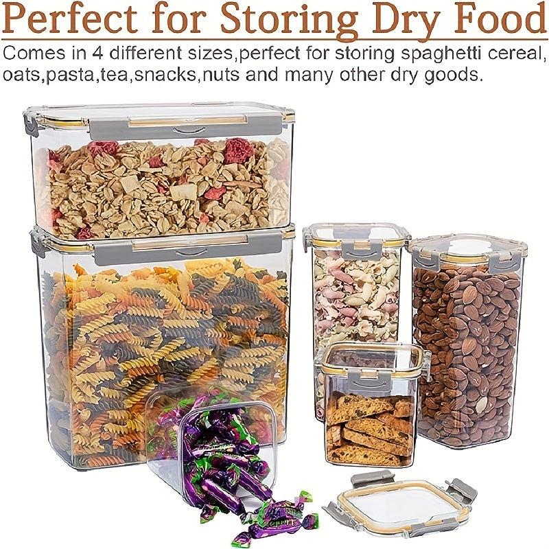 6pcs Airtight Food Storage Container Set BPA Clear Plastic Containers