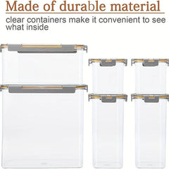6pcs Airtight Food Storage Container Set BPA Clear Plastic Containers