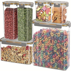 6pcs Airtight Food Storage Container Set BPA Clear Plastic Containers