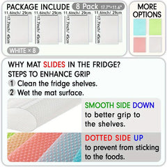 8pcs LGBT Rainbow Fridge Liners Gay Pride Mats Covers Kitchen Organization