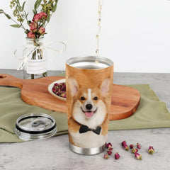 20oz Corgi Dog Print Tumbler Stainless Steel Vacuum Insulated Travel Mug