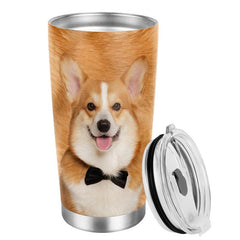 20oz Corgi Dog Print Tumbler Stainless Steel Vacuum Insulated Travel Mug