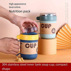 Portable Leak Proof Stainless Steel Soup Cup With Spoon