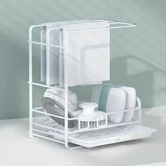 Sink Storage Rack Sponge Soap Holder Organizer Dishcloth Hanger