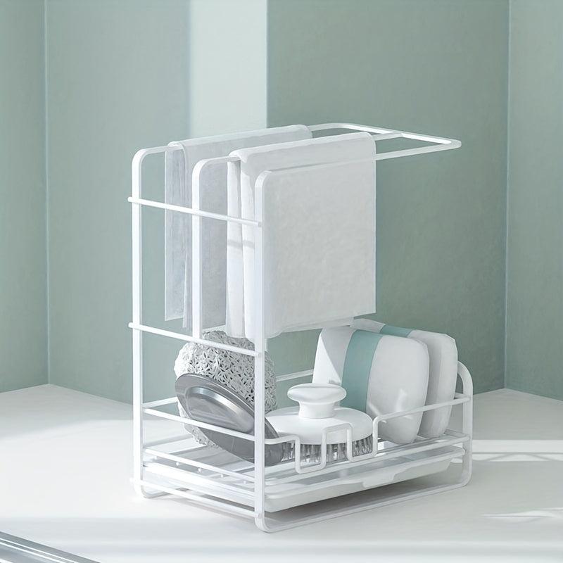 Sink Storage Rack Sponge Soap Holder Organizer Dishcloth Hanger