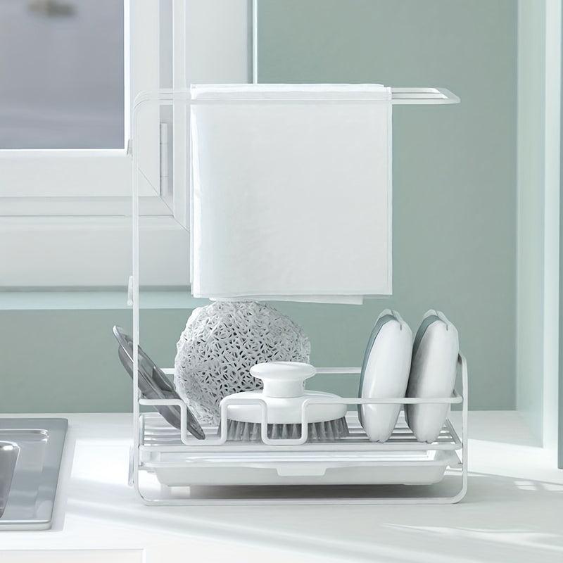 Sink Storage Rack Sponge Soap Holder Organizer Dishcloth Hanger