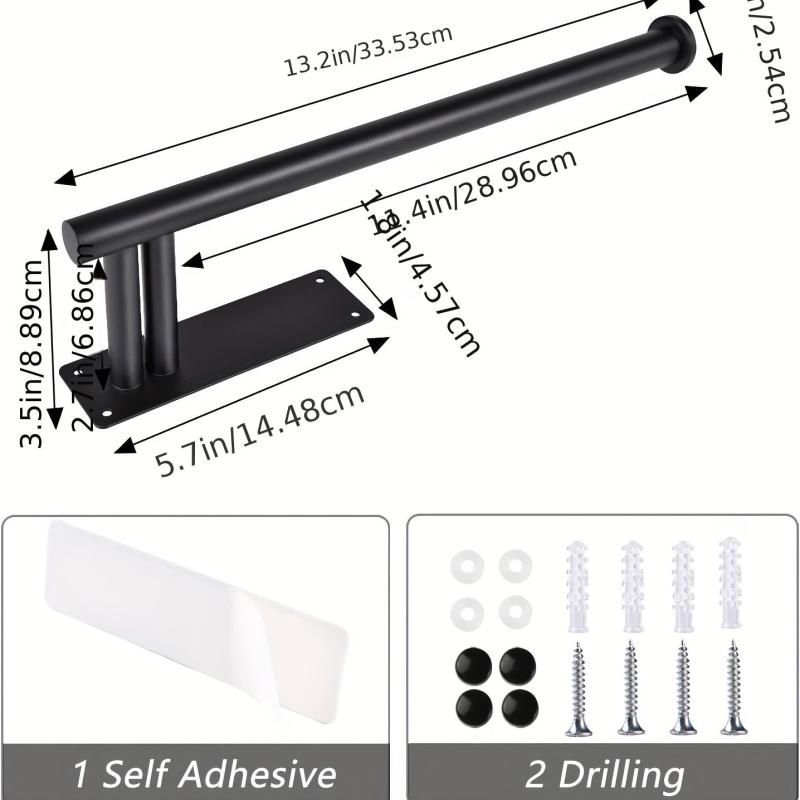 Stainless Steel Paper Towel Holder, Self Adhesive or Drilling