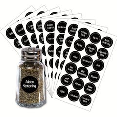 216pcs Round 3.81cm Spice Jar Labels Preprinted & Blank Chalkboard Stickers