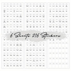 216pcs Round 3.81cm Spice Jar Labels Preprinted & Blank Chalkboard Stickers