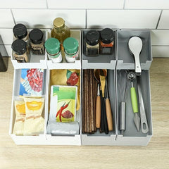 Desktop Drawer Divider Storage Box Kitchen Rectangular Plastic Small Box