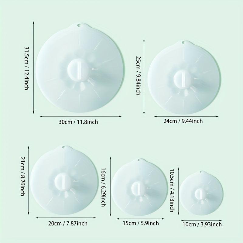 5pcs Silicone Pot Lid Set Microwave Oven Preservation Lid