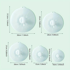 5pcs Silicone Pot Lid Set Microwave Oven Preservation Lid