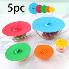 5pcs Silicone Pot Lid Set Microwave Oven Preservation Lid