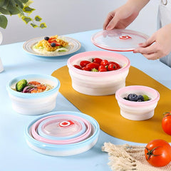 BPA Resin Collapsible Food Storage Container with Snap Top Lids