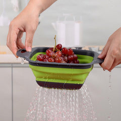 Telescopic Silicone Drain Basket Set for Vegetable Washing