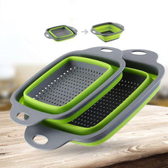 Telescopic Silicone Drain Basket Set for Vegetable Washing
