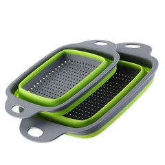 Telescopic Silicone Drain Basket Set for Vegetable Washing