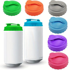 6pcs Mixed Silicone Can Lid Cup Covers for Drinks Beer Soda Bottle Caps