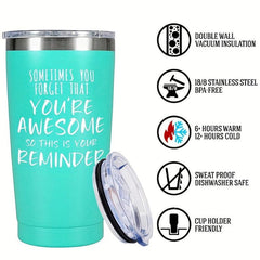 Inspirational Quotes Tumbler 20oz Vacuum Water Bottle Reminder Water Cups Summer
