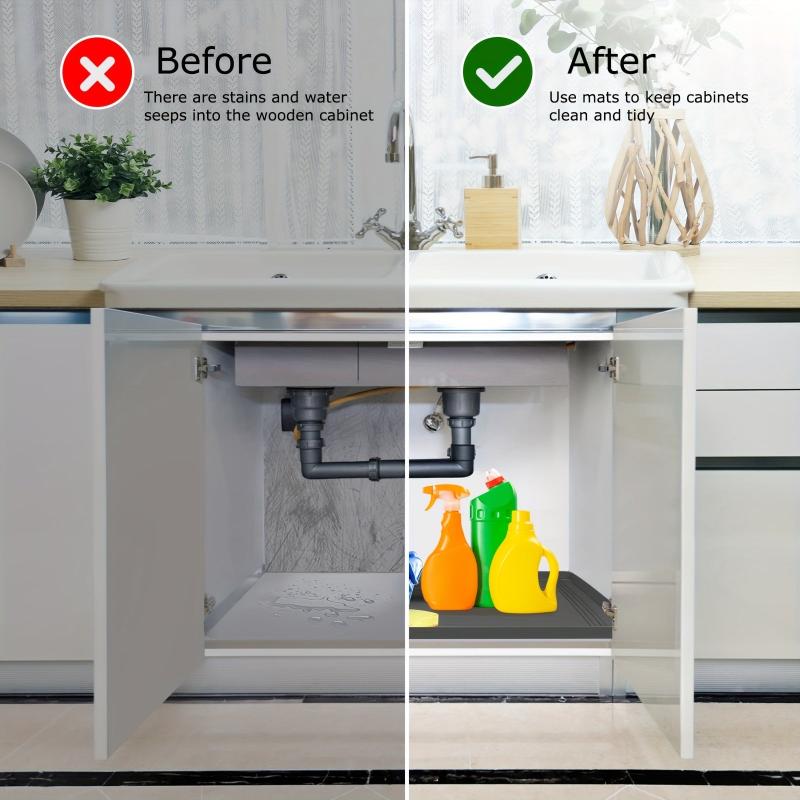 Waterproof Under Sink Mat 34 X 22 Kitchen Bathroom Drip Tray