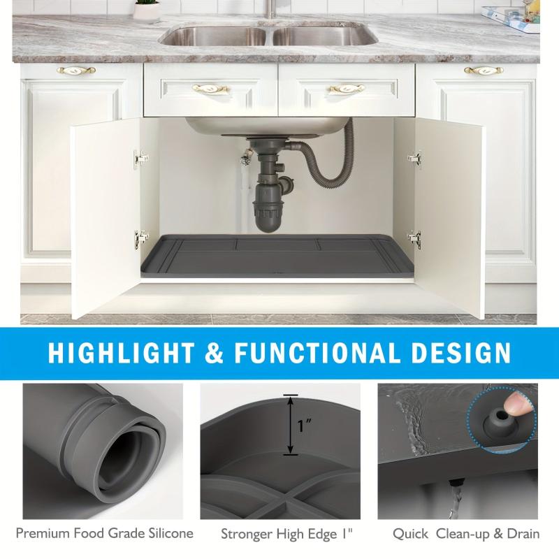 Waterproof Under Sink Mat 34 X 22 Kitchen Bathroom Drip Tray