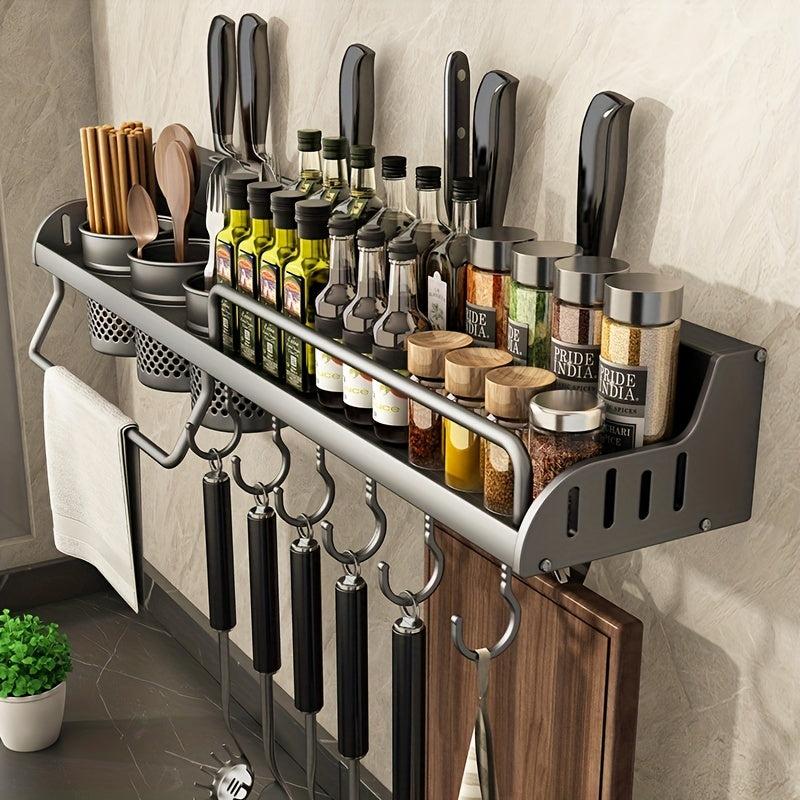 Farmhouse Kitchen Rack with Towel Rod Organizer