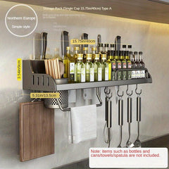 Farmhouse Kitchen Rack with Towel Rod Organizer