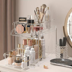 Pull-Out Under Sink Organizer 2-Tier Clear Organizer for Bathroom and Kitchen