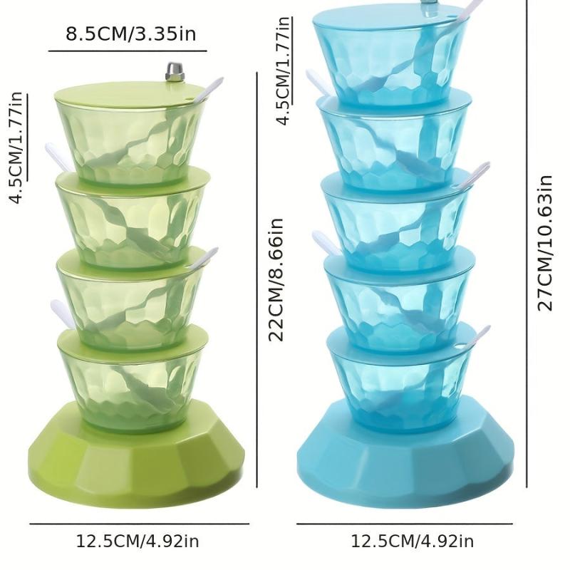 Plastic Rotatable Seasoning Box Reusable Jar Kitchen Condiment
