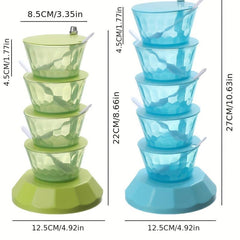 Plastic Rotatable Seasoning Box Reusable Jar Kitchen Condiment
