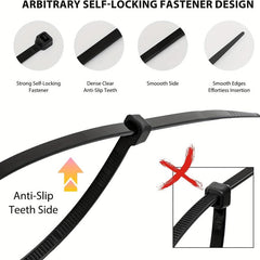100pcs Heavy Duty Cable Tie Wraps 20 Plastic Wire Ties Self Locking Nylon