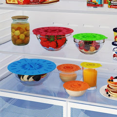 5pcs Reusable Silicone Microwave Covers Heat Resistant Suction Lids