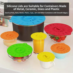 5pcs Reusable Silicone Microwave Covers Heat Resistant Suction Lids