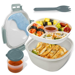 1pc Leakproof Bento Box w/ Ice Pack, Fork - 1.2L