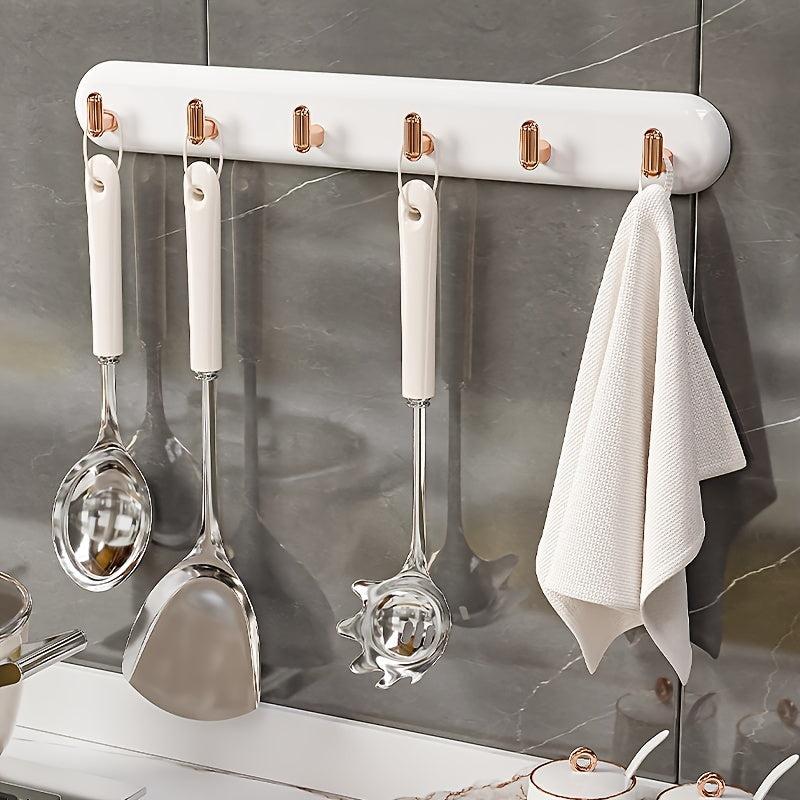 6-Hook Wall Mounted Towel Rack Jewelry Storage