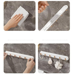 6-Hook Wall Mounted Towel Rack Jewelry Storage