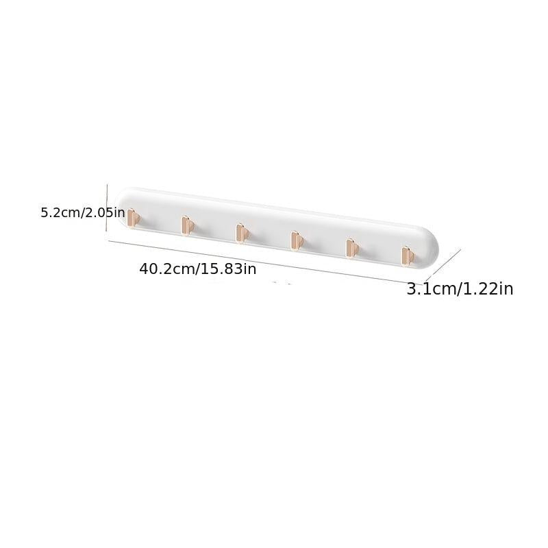 6-Hook Wall Mounted Towel Rack Jewelry Storage