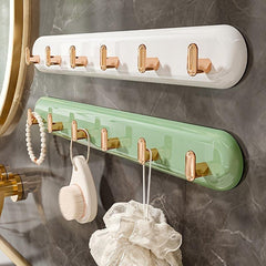 6-Hook Wall Mounted Towel Rack Jewelry Storage