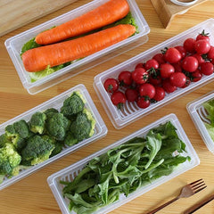 3pcs Food Drain Box with Draining Pad Thickened Transparent Fresh Keeping Box
