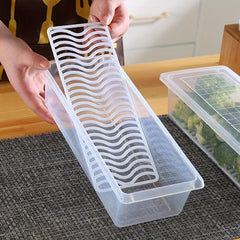 3pcs Food Drain Box with Draining Pad Thickened Transparent Fresh Keeping Box