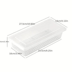 3pcs Food Drain Box with Draining Pad Thickened Transparent Fresh Keeping Box