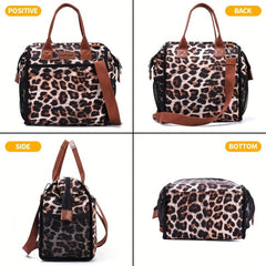Leopard Lunch Bag Insulated Leakproof Freezable Cooler Bag with Detachable Strap