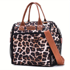 Leopard Lunch Bag Insulated Leakproof Freezable Cooler Bag with Detachable Strap
