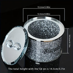 Rhinestone Biscuits Jar Candy Jars With Lids Crystal Glass Snack Storage Jar