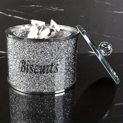 Rhinestone Biscuits Jar Candy Jars With Lids Crystal Glass Snack Storage Jar